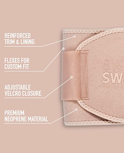 Sweet Sweat Toned Waist Trimmer for Women and Men | Premium Waist Trainer Belt to 'Tone' Your Stomach Area (Stone, Medium)