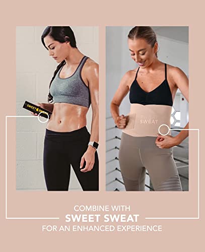 Sweet Sweat Toned Waist Trimmer for Women and Men | Premium Waist Trainer Belt to 'Tone' Your Stomach Area (Stone, Medium)