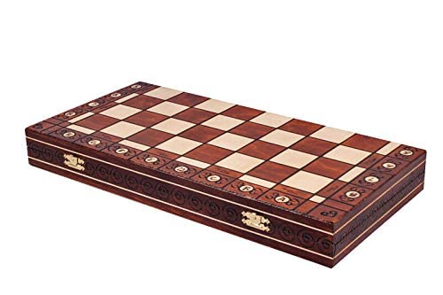 Chess and games shop Muba Amber 6EF Handmade Wooden Chess Set 21 Inch Board with Chessmen- Storage Box to Store All The Pieces