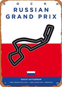 niumowang metal signs - my f1 racetrack posters my f1 sochi race track - 8x12 inches metal poster