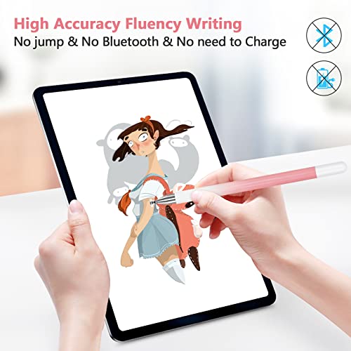 Stylus Pen for iPad (2 Pcs), Universal Touch Screens Stylus Pens High Sensitivity Disc & Fiber Tip Pencils Compatible with Apple/iPhone/iPad/Android/Tablets and All Capacitive Touch Screens