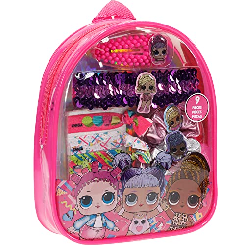 L.O.L Surprise! Townley Girl Backpack Cosmetic Makeup Gift Bag Set includes Hair Accessories and Clear PVC Back-pack for Kids Girls, Ages 3+ perfect for Parties, Sleepovers and Makeovers