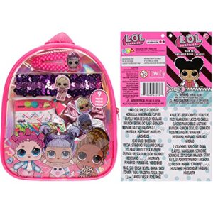 L.O.L Surprise! Townley Girl Backpack Cosmetic Makeup Gift Bag Set includes Hair Accessories and Clear PVC Back-pack for Kids Girls, Ages 3+ perfect for Parties, Sleepovers and Makeovers