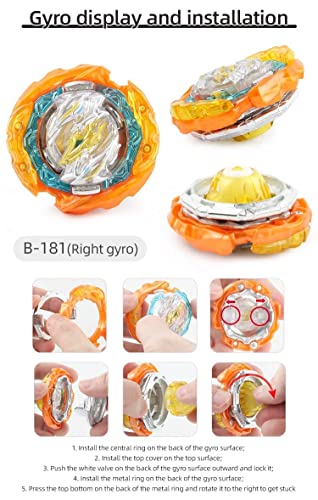 Battling Top Burst Gyro Toy Set, LZSZRZ 12 Pcs Spinning Tops 3 Launchers Combat Battling Game Toy Set with Portable Storage Box Gift for Children Boys Girls Kids - Ages 6+