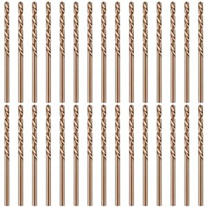 30 pieces cobalt drill bit set m35 high speed steel twist drill bit set for hardened metal stainless steel cast iron woodwork plastic (1/8 inch)