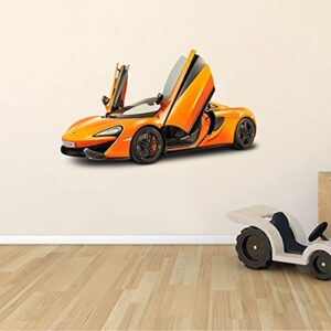 vinyl wall decal: mclaren 570-gt automobile | 22" x 36" room luxury sports super car f1 racing automotive team bedroom home sticker décor