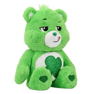 Care Bears 18" Plush - Good Luck Bear with Glitter Belly Badge - Soft Huggable Material!