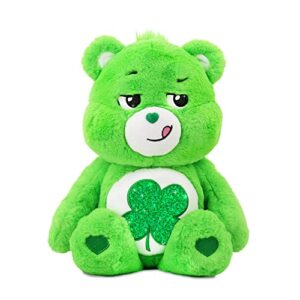 care bears 18" plush - good luck bear with glitter belly badge - soft huggable material!