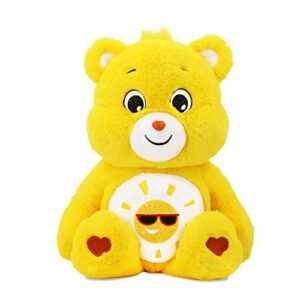 care bears 18" plush - funshine bear with glitter belly badge - soft huggable material!