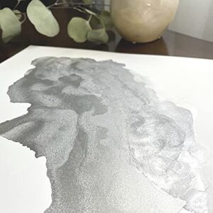 Silver Alcohol Ink for Resin - Metallic Alcohol Ink Silver Color 4-Ounce for Epoxy Resin, Tumblers, Resin Art, Alcohol Ink Paper, Silver Pigment Ink, 3 Pixiss Needle Tip Applicator Bottles and Funnel