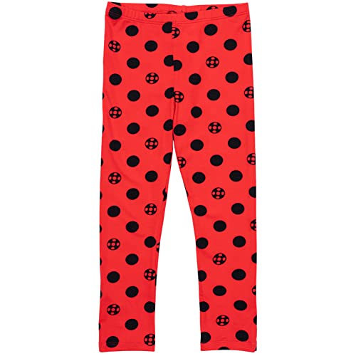 Miraculous Ladybug Cat Noir Big Girls 4 Piece Outfit Set: T-Shirt Tank Top Legging Shorts Black/Red 14-16