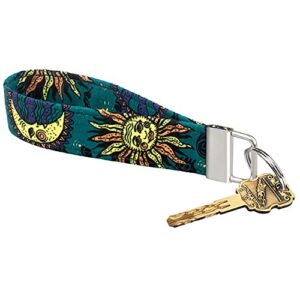 celokiy wrist lanyard for keys - vintage astrology star, sun and moon fabric key chains women - wristlet keychain accessories