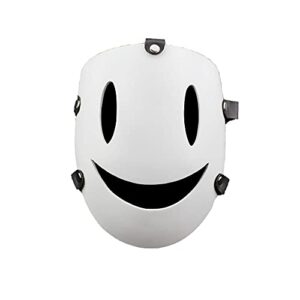 uizpr halloween party anime white smile mask cosplay costume props resin masks adult size (white)