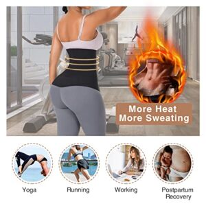 FeelinGirl Waist Trainer for Women Snatch Bandage Tummy Wrap Plus Size Workout Waist Trimmer for Gym Sport Bandage Wrap