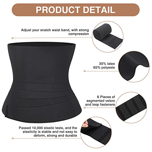 FeelinGirl Waist Trainer for Women Snatch Bandage Tummy Wrap Plus Size Workout Waist Trimmer for Gym Sport Bandage Wrap