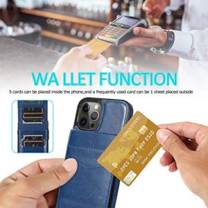 Seabaras iPhone 13 Pro Wallet Case with Credit Card Holder for Women Men PU Leather Wallet Case for iPhone 13 Pro Case 6.1 inch (Blue)