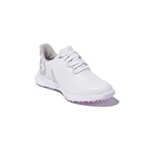 FootJoy Women's FJ Fuel Golf Shoe, White/White/Pink, 8