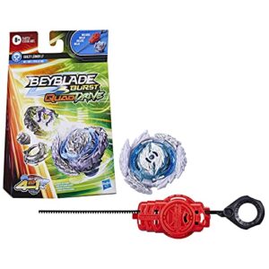 beyblade burst quaddrive guilty lúinor l7 spinning top starter pack - attack/defense type battling game with launcher, toy for kids