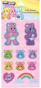 iscream care bears rainbow puffy glitter accent 10-piece sticker sheet