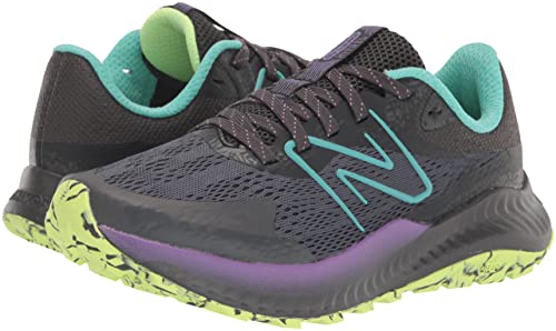 New Balance Women's DynaSoft Nitrel V5 Trail Running Shoe, Magnet/Cyber Jade/Electric Purple, 9.5