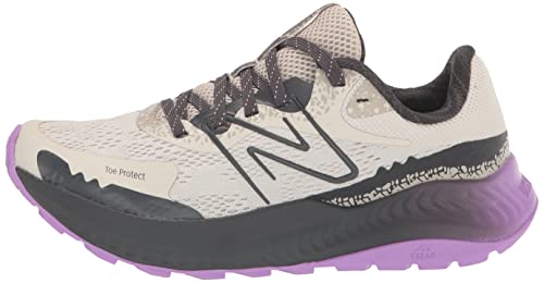 New Balance Women's DynaSoft Nitrel V5 Trail Running Shoe, Timberwolf/Phantom/Electric Purple, 8 Wide