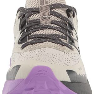 New Balance Women's DynaSoft Nitrel V5 Trail Running Shoe, Timberwolf/Phantom/Electric Purple, 8 Wide