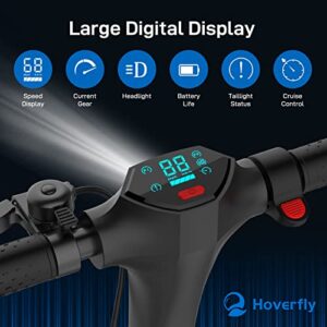 Hoverfly F1 Electric Scooter, 8.5" Pneumatic Tire, Max 15 Mile & 15.5 Mph by 300w Motor, 2 Speed Gear and Safe Headlight and Taillight,Aluminum Alloy Frame & Cruise Control,Foldable Escooter for Adult