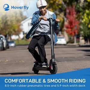 Hoverfly F1 Electric Scooter, 8.5" Pneumatic Tire, Max 15 Mile & 15.5 Mph by 300w Motor, 2 Speed Gear and Safe Headlight and Taillight,Aluminum Alloy Frame & Cruise Control,Foldable Escooter for Adult