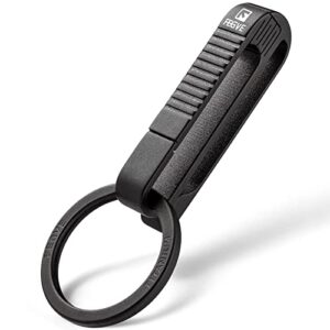 fegve titanium duty belt key holders, quick release keychain with keyring for keys,gifts for men dad (black - rk1)