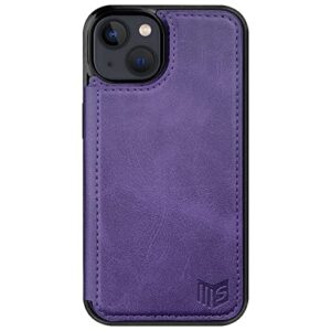 SUANPOT【RFID Blocking for iPhone 13 Wallet case 6.1 5G with Credit Card Holder,Flip Book PU Leather Phone case Shockproof Cover Cellphone Women Men for Apple 13 case Wallet Purple