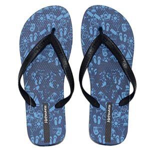 men's summer pattern flip-flops beach sandals slippers shoes blue/black (numeric_8_point_5)