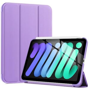 procase ipad mini 6 case 2021 8.3 inch ipad mini 6th generation cases, slim stand trifold smart cover for 2021 ipad mini 6th gen 8.3” model a2567 a2568 a2569 -purple