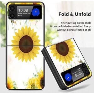 Galaxy Z Flip 3 Case,for Samsung Z Flip 3 Case,Ultra Slim Hard PC Shookproof Folding Protective Cover for Samsung Galaxy Z Flip 3 5G 2021,Sunflowers