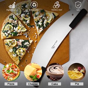 DELFINA Pizza Cutter Knife 20" w/Non-Slip Handle, Professional Commercial Sharp Pizza Rocker, High Carbon Large Pie Bread Slicer, Premium Pizza Oven Accessories, Dishwahser Safe