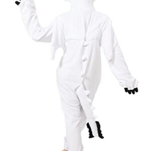 Oiziuzio Animal Unisex Onesie Holloween Cosplay Costume Dragon Pajamas for Adult Women Men White L