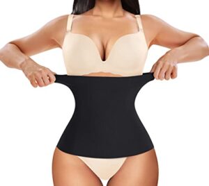 micohpkle waist trainer for women postpartum belly band wrap belt c-section recovery tummy control waist cincher body shaper (medium, black)