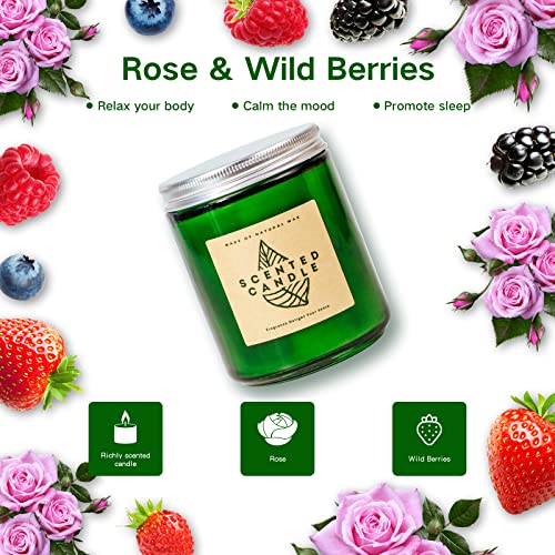 Candles for Home Scented Rose Berries, Scented Candles Mothers Day Gifts for Her Women, Natural Soy Wax Candles for Aromatherapy, Decorative, Stress Relief, Wedding Favour Candle Gifts For Women Decor