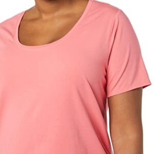 Amazon Essentials Women's Classic-Fit Short-Sleeve Scoop Neck T-Shirt (Available in Plus Size), Pack of 2, White/Hot Pink, 3X