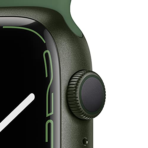 Apple Watch Series 7 [GPS 45mm] Smart Watch w/Green Aluminum Case with Clover Sport Band. Fitness Tracker, Blood Oxygen & ECG Apps, Always-On Retina Display, Water Resistant