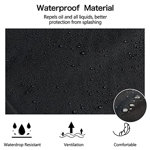 2 Pack Waterproof Rubber Black Vinyl Apron for Men 39" Lightweight Chemical Resistant Industrial Work Apron Adjustable Plastic Aprons for Dishwashing Butcher Dog Grooming Lab Work Fish Cleaning
