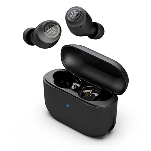 JLab Go Air Pop True Wireless Bluetooth Earbuds + Charging Case | Black | Dual Connect | IPX4 Sweat Resistance | Bluetooth 5.1 Connection | 3 EQ Sound Settings Signature, Balanced, Bass Boost