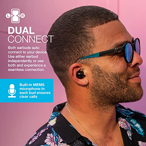 JLab Go Air Pop True Wireless Bluetooth Earbuds + Charging Case | Black | Dual Connect | IPX4 Sweat Resistance | Bluetooth 5.1 Connection | 3 EQ Sound Settings Signature, Balanced, Bass Boost