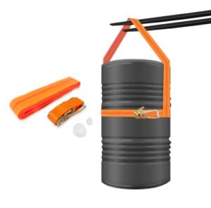 jalmatech drum handling sling - 55 gallon, adjustable, barrel lifting, cattle feed, web sling, handles up to 1000 lbs, vertical capacity, ideal for fork truck, hoist, complete with 2 white bung caps