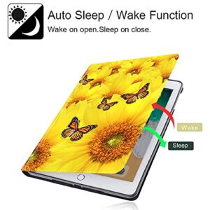 Case for New iPad Mini 6 2021 (6th Generation), Multi-Angle View Adjustable Stand Auto Wake/Slee for iPad Mini 6th Gen 8.3 Inch ,Sunflower Design