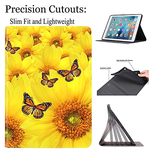 Case for New iPad Mini 6 2021 (6th Generation), Multi-Angle View Adjustable Stand Auto Wake/Slee for iPad Mini 6th Gen 8.3 Inch ,Sunflower Design