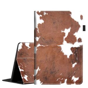 case for all-new amazon fire hd 8 tablet 2020 & fire hd 8 plus (10th generation, 2020 release), multi-angle view adjustable stand auto wake/slee,cowhide farm animal skin leopard brown cow