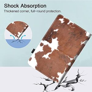 Case for All-New Amazon Fire HD 8 Tablet 2020 & Fire HD 8 Plus (10th Generation, 2020 Release), Multi-Angle View Adjustable Stand Auto Wake/Slee,Cowhide Farm Animal Skin Leopard Brown Cow