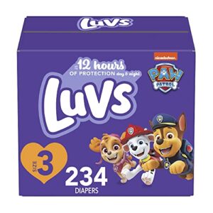 luvs pro level leak protection diapers size 3 234 count economy pack, packaging may vary