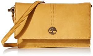 timberland womens wallet purse rfid leather crossbody bag, wheat (nubuck), one size us