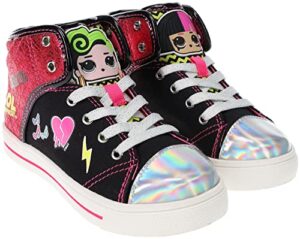 l.o.l. surprise! girls rocker diva hightop sneakers, size 11 black pink